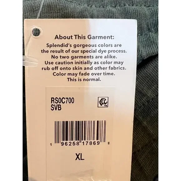 SPLENDID WOMENS XLARGE DRAWSTRING LINEN BLEND LAKESIDE JOGGER GREEN NEW